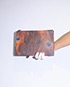 Peacock Feather Print Clutch, front view